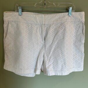 Vineyard Vines Women's White Eyelet Shorts Size 16 Fully Lined 100% Cotton